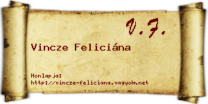 Vincze Feliciána névjegykártya